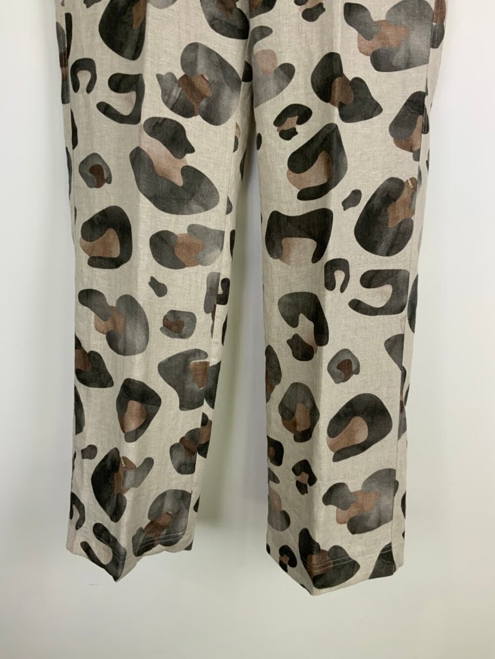 New Watercolor Leopard Print Linen Pants from iLinen Lifestyle Sz M - Picture 6 of 16